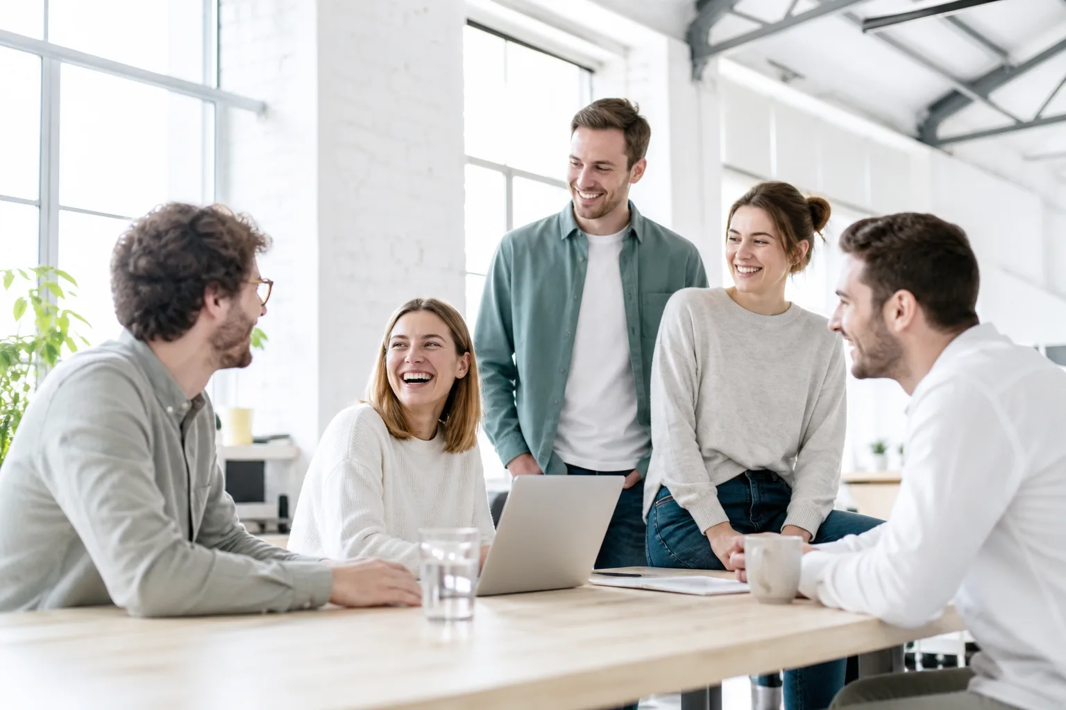 Semamed-Team im Gespräch in einem hellen Büro in Hamburg
